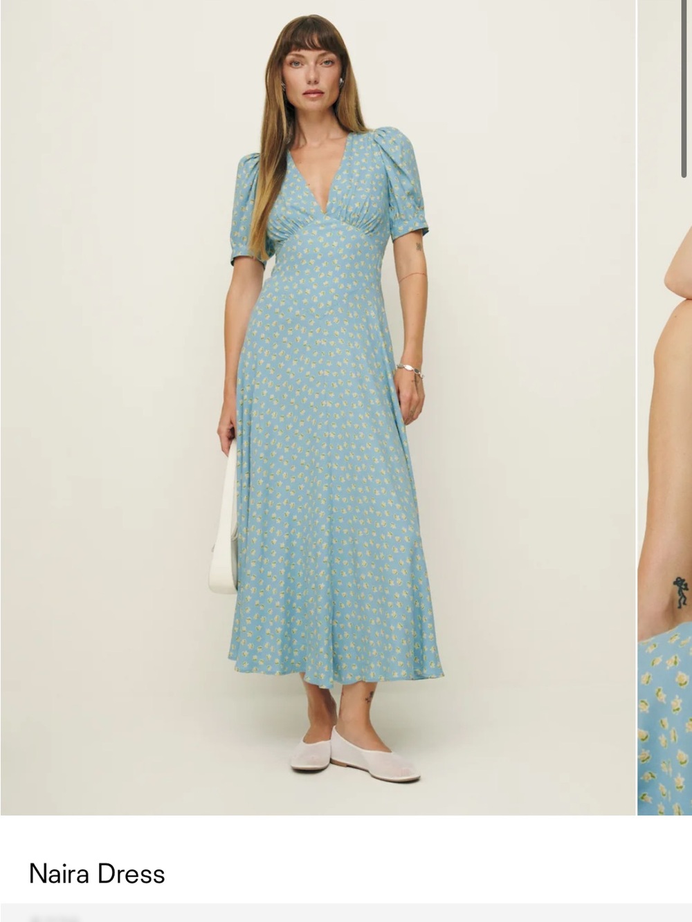 Reformation Sky Blue Floral Maxi Dress